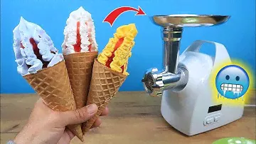 Что если сделать фарш из мороженого? Выдержит ли мясорубка это издевательство?