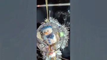 Новогодние ёлочные шары со снеговичками внутри, ручная работа